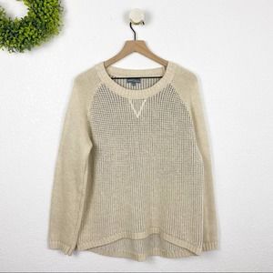 Market & Spruce Liz Waffle Textured Sweater L